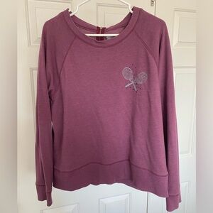 Women's Purple Sugar Plum Sweatshirt with Tennis Racket Design